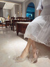 PJJUU絕美金色婚鞋秀禾婚紗兩穿新娘鞋結(jié)婚高跟鞋訂婚鞋女款七夕送女友 金色（8.5厘米） 36 標(biāo)碼 曬單實(shí)拍圖