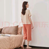 頂瓜瓜頂呱呱睡衣女純棉春夏短袖情侶可外穿家居服套裝女彩棉米女170 曬單實(shí)拍圖