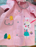 lemonkid兒童雨衣男童女寶寶雨披斗篷式小學(xué)生雨具 蒂娜彩虹星星兔 XL 曬單實(shí)拍圖