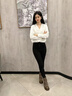 ZHR堆堆短靴女厚底復古西部牛仔靴棕色美拉德褲管馬丁靴KN191A棕色37 曬單實(shí)拍圖