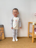 巴帝巴帝嬰幼兒童純棉秋衣秋褲保暖套裝男女寶睡衣家居服 灰 蘋(píng)果熊熊 100 曬單實(shí)拍圖