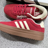 adidas「T頭鞋」VL COURT復古休閑板鞋德訓鞋男女阿迪達斯輕運動(dòng) 淺猩紅/暖香草色/黃色   39 曬單實(shí)拍圖