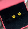 夢金園黃金耳飾閃耀星星5G足金耳釘金絲繞線耳飾女 約1.56g 曬單實拍圖