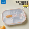 樂(lè )扣樂(lè )扣兒童餐盤(pán)316L不銹鋼分格快餐盤(pán)小學(xué)生餐具食堂分餐盤(pán)家用五格餐盒 小貓餐盤(pán)【5分格】+餐盤(pán)蓋 曬單實(shí)拍圖