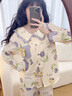 水中花睡衣女春秋款100%純棉長(zhǎng)袖休閑可愛卡通家居服套裝可外穿2025新款 薰衣紫花 【自帶胸墊 優(yōu)質(zhì)新疆棉】2046 M 適合【80-100】斤 曬單實(shí)拍圖
