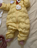 巴拉巴拉童裝嬰兒連體衣輕薄羽絨服寶寶衣服2025冬裝抱衣爬服男童女童萌趣 黃色雪人-白鴨絨 90 cm-充絨量47g 曬單實(shí)拍圖