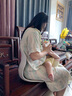 歐孕喂奶座椅孕婦哺乳床上護腰寶媽靠背產(chǎn)后月子久坐人體工學(xué)坐墊椅 淺灰【加大款 300斤以下適用】 曬單實(shí)拍圖