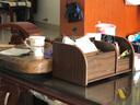 金隆興輕奢木質(zhì)桌面紙巾盒辦公家用客廳茶幾遙控器收納盒抽紙盒胡桃色 曬單實(shí)拍圖