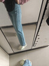森馬（Semir）森柔牛仔|商場同款牛仔褲女高腰闊腿褲2025新款春季長褲街頭 牛仔黃泥染80325 M 160/66A 曬單實拍圖