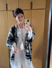 嬈蝶2025新款歐美風格子披肩外套美拉德時尚流蘇圍巾百搭水墨畫外搭 水墨畫-熱賣色主推-秋冬 150cm 曬單實拍圖