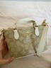 MCM&GN奢侈品女包2025新款包包MK女包單肩斜挎輕奢大牌小號托特包手提包 米白色 曬單實(shí)拍圖