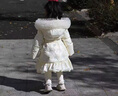 G.DUCKKIDS小黃鴨女童棉服中長(cháng)款收腰外套兒童棉衣中大童毛領(lǐng)保暖休閑防寒衣 米色 170 cm 曬單實(shí)拍圖