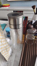 橙央一鍵開蓋水杯茶杯玻璃杯水杯男士泡茶杯茶水分離杯玻璃高硼硅杯子 升級版鋼蓋銀色500ml【速開雙層加厚】 曬單實拍圖