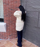 波司登（BOSIDENG）25新款冬季羽絨服女中長(cháng)款脫卸帽大毛領(lǐng)90絨保暖外套B250245268 珠光米|7F87 XS 155/80A 體重約110以?xún)?曬單實(shí)拍圖