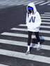 一寸相思白色連帽衛(wèi)衣女春秋新款爆款2025秋冬女裝小個子減齡百搭加絨外套 白色 XL【150-170斤】 曬單實拍圖