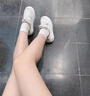 MARY JSTNI香港小白鞋女輕便厚底2025春季新款透氣網(wǎng)面時尚休閑舒適運(yùn)動板鞋 【白色金邊-皮面單里款】MJ316 38 曬單實拍圖