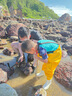 羚特趕海連體褲兒童玩水連體衣沙水服涉水服下水褲-檸檬黃 27 曬單實拍圖