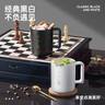 炊大皇馬克杯陶瓷杯茶杯經(jīng)典黑白泡茶杯咖啡杯早餐杯果汁水杯 黑色420ml 曬單實(shí)拍圖