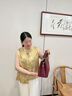 袋鼠卡拉真皮手提斜挎包時(shí)尚女士包包送媽媽母親禮物2025新款牛皮結婚包 酒紅（禮盒裝+手包卡包+絲巾） 大包（長(cháng)29-厚13-高21厘米） 曬單實(shí)拍圖