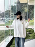 羅則秋冬季圓領衛(wèi)衣男女春款潮牌青少年秋衣長袖t恤打底衫上衣服男裝 白色 XL 約110-130斤可穿 曬單實拍圖