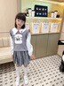 G.DUCKKIDS小黃鴨童裝女童春秋套裝兒童毛衣馬甲女孩衣服百褶裙寶寶三件套韓 灰色 140 (建議125-135cm 7-8周歲） 曬單實(shí)拍圖
