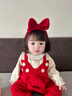 優(yōu)奇嬰兒衣服秋裝連體衣小月齡女寶寶滿(mǎn)月百天超萌公主紅色哈衣外出服 紅色 80cm 曬單實(shí)拍圖