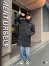 安踏（ANTA）速暖羽絨服丨中長(cháng)款運動(dòng)羽絨服男裝2025冬季新款鴨絨棉服外套 基礎黑-3 L (男175) 曬單實(shí)拍圖