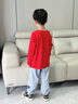 WASSUP WKENG國慶節出游穿搭衣服兒童紅色中國少年表演合唱班團服長(cháng)袖t恤男童 紅色【款三】 150 推薦【70-80斤】 曬單實(shí)拍圖