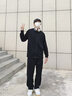 真維斯（Jeanswest）夾克外套男早秋美式休閑商務立領針織速干簡約高級感運動寬松上衣 黑色(純色) L (175) (收藏加購優(yōu)發(fā)) 曬單實拍圖