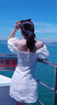 UR【鐘楚曦同款】2025夏季新款女裝波嬉風(fēng)蕾絲條連衣裙UYL750037 藍色條紋 M 曬單實(shí)拍圖