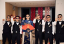 花花公子伴郎服兄弟裝團西裝馬甲白襯衫夏季禮服婚禮結(jié)婚三件套裝大碼西式 黑色（馬甲+西褲）贈黑領結(jié) XL 曬單實拍圖
