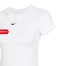 耐克（NIKE）女短袖夏季刺繡LOGO圓領(lǐng)透氣運動(dòng)休閑高腰半袖T恤 FV5509-100 M 曬單實(shí)拍圖
