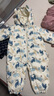 戴維貝拉（DAVE＆BELLA）新生兒連帽爬服女寶寶羽絨連體衣小童外出服男寶睡衣秋冬新款哈衣 恐龍印花【現(xiàn)貨】 80cm （建議身高73-80cm） 曬單實拍圖