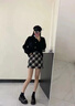 帛芮半身裙子女秋季2025新款毛呢半身裙子短款格子包臀裙短裙A字裙 曬單實(shí)拍圖