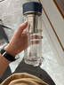 膳魔師（THERMOS）雙層玻璃杯400毫升男女士茶水分離水杯泡茶杯帶茶漏TCGE-400D BL 曬單實拍圖