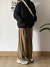 棉致美式燈芯絨垂感直筒休閑褲子男春秋季2025新款寬松闊腿運動衛(wèi)褲 C275咖色【常規(guī)高品質(zhì)19】 XL 120-140斤 曬單實拍圖