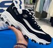 斯凱奇（Skechers）奧利奧熊貓鞋丨老爹鞋男女經(jīng)典黑白復古春夏輕便潮流增高運動(dòng)休閑 男款-BKW/黑色/白色 39.5 曬單實(shí)拍圖