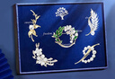 古耐胸針高檔女精致小眾胸花禮盒輕奢大氣別針絲巾扣生日禮物女士實(shí)用 高檔時(shí)尚胸針五件裝【精美禮盒】 曬單實(shí)拍圖