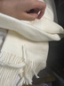 秋冬加厚韓版氛圍感時(shí)尚ins風(fēng)圍巾百搭溫柔高克重圍脖披肩 奶白 曬單實(shí)拍圖