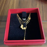 周六福足金桃花黃金項鏈吊墜女生日禮物計價(jià)A0611668 約4.96g 40+5cm  曬單實(shí)拍圖