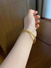 全盛福金包銀手鐲吉言直臂開(kāi)口實(shí)心足金包足銀手工鏨刻精致好佩帶送老婆 包金3克總重約31克吉言直臂手鐲 曬單實(shí)拍圖