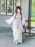 旗鉑漢服女童秋款2025新款兒童春秋古風中國風連衣裙仙氣小女孩古裝 紫香如故 含披肩 130 曬單實拍圖