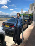 牧唯美式墊肩水洗做舊牛仔外套男士秋季小眾高級感潮休閑百搭上衣夾克 藍色 XL [建議120-140斤] 曬單實(shí)拍圖