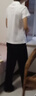 特步polo衫t恤女夏季薄款透氣速干T短袖寬松翻領(lǐng)休閑上衣運動(dòng)服女半袖 白色(顯瘦正肩) S/160 曬單實(shí)拍圖