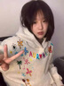 燦圖美式潮流重磅衛(wèi)衣女春秋季新款寬松連帽衫外套設(shè)計感運動上衣服 白灰色 L 曬單實拍圖