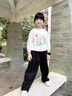 小豬彼特女童工裝褲春秋休閑褲2025新款兒童褲子秋季女大童黑色闊腿褲秋裝 15063黑色【純棉春秋款】 170 cm 曬單實拍圖