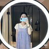 無印良品（MUJI）女式 雕版印染 吊帶連衣裙女裝裙子長裙夏季25年純棉BC2LRA5S 紅色圖案 L (165/88A) 曬單實拍圖