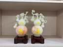 福格達（FUGEDA）五福臨門(mén)玉石葫蘆擺件喬遷新居禮物一對客廳擺設玄關(guān)電視柜裝飾品 五福臨門(mén)紅花冰色一對【高檔禮盒】 曬單實(shí)拍圖