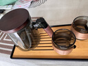 憶壺茶（YIHUTEA）整套茶具泡茶壺套裝玻璃茶杯茶水分離煮茶器辦公室懶人杯子帶茶盤 【含托盤】輕奢黑 壺+木圈2杯 4件 曬單實拍圖