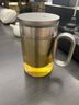 尚明鋁蓋高硼硅玻璃泡茶杯過(guò)濾茶杯茶水分離辦公家用大容量透明茶杯 槍黑色500ML 曬單實(shí)拍圖